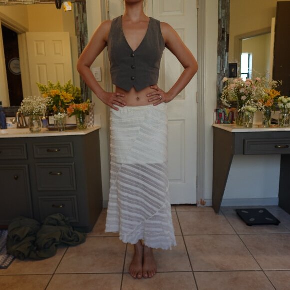 Audrey Parks x Francesca's Cream Lace Maxi Skirt - Picture 1 of 3